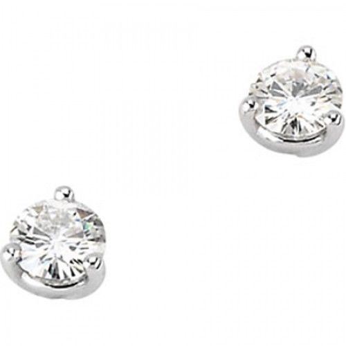 0.75 Ct Moissanite Stud Earrings in 14k White Gold