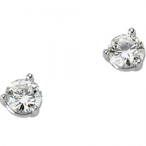 1 Ct Moissanite Stud Earrings in 14k White Gold