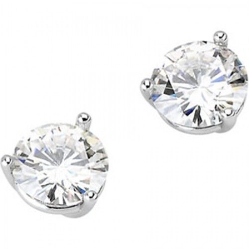 3 Ct Moissanite Stud Earrings in 14k White Gold
