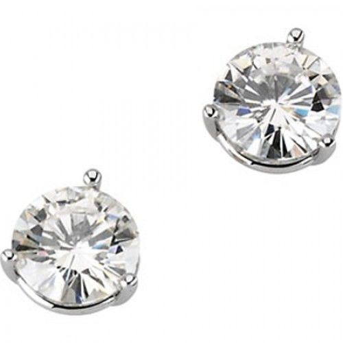 4 Ct Moissanite Stud Earrings in 14k White Gold
