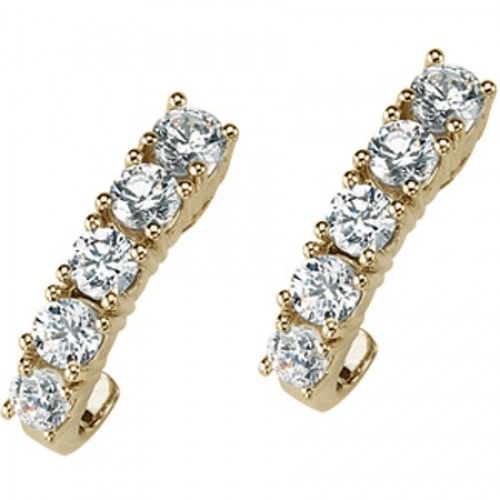 1 3/4 Ct Moissanite Drop Earrings in 14k Yellow Gold