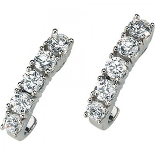 1 3/4 Ct Moissanite Drop Earrings in 14k White Gold