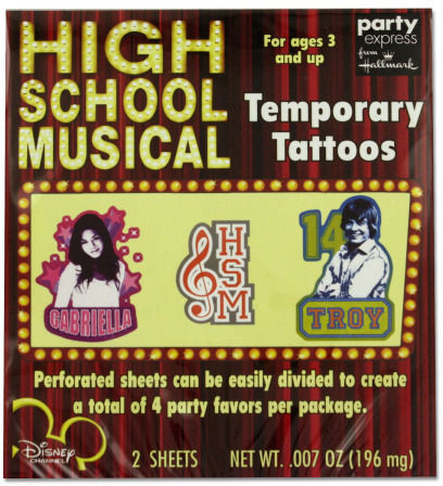 Set of 12 High School Musical Tattoos Case Pack 24