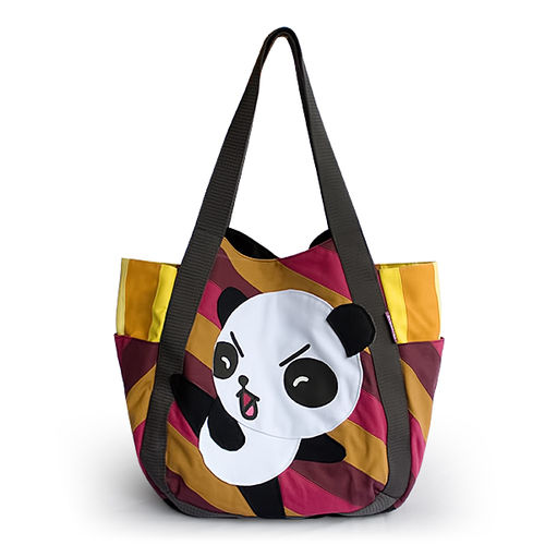 [Kung Fu Panda] Hand-appliqued 100% Cotton Fabric Art Shoulder Tote Bag / Shopper Bag