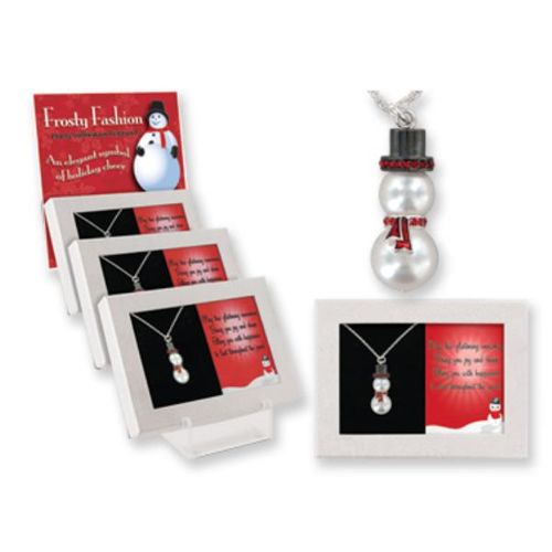 Frosty Fashion Pearl Snowman Pendant Case Pack 24