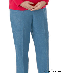 Womens Regular Arthritis Elastic Waist Jean Pants