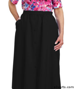 Womens Regular Elastic Waist Skirt With Pockets - Arthritis