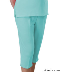 Womens Adaptive Apparel Open Back Capri Wheelchair Pants