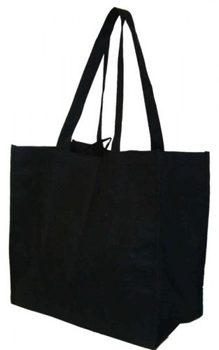 Non-Woven Recycle Shopping Tote 14""x13""x6"" ,Black. Case Pack 200