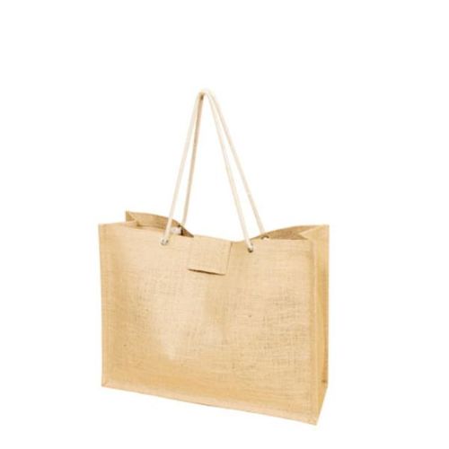 Jute Bag with Rope Handles and Velcro- Natural Case Pack 12