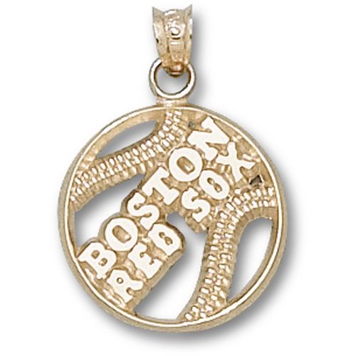 Boston Red Sox Pendant - 10k Gold Pierced Baseball