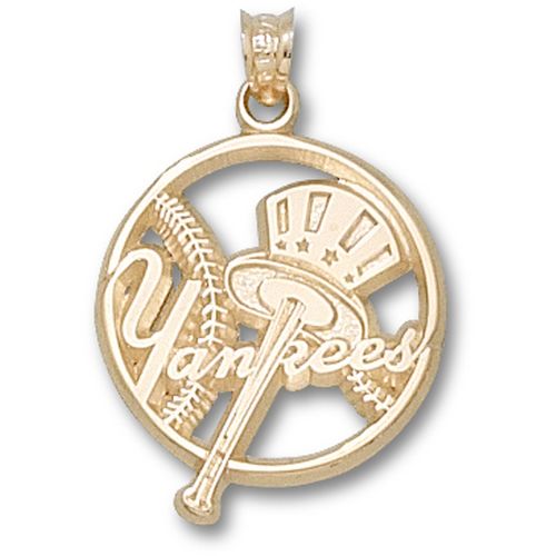 New York Yankees Pendant - 10k Gold Bat Logo 7/8