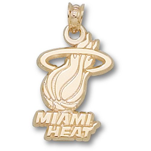 10k Yellow Gold Miami Heat Pendant Team Logo