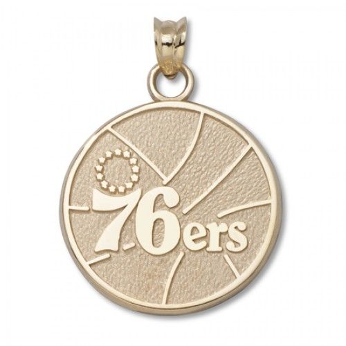 Philadelphia 76ers Pendant - 10k Gold New Basketball Logo 3/4