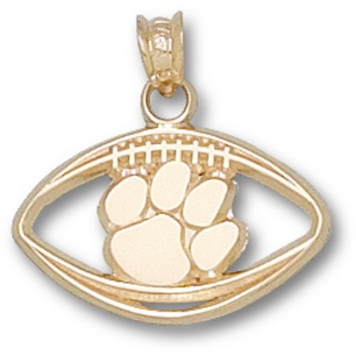 Clemson University Pendant - 10k Gold Pierced Football
