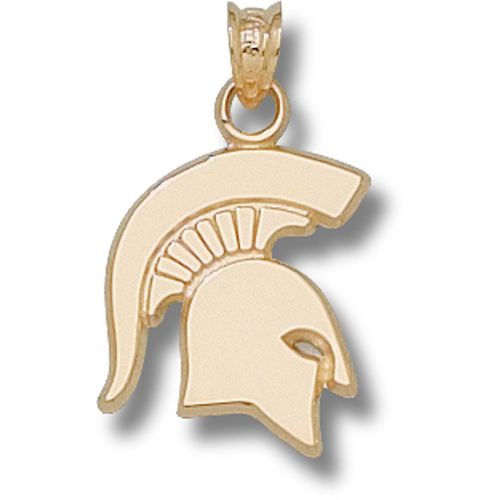 10k Yellow Gold Michigan State University Pendant - Spartan Head