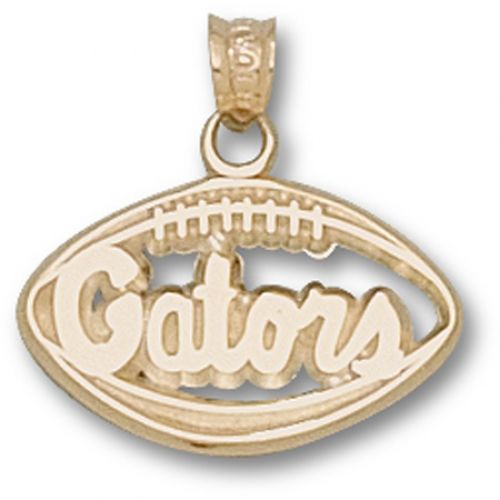 University of Florida Pendant - 10k Gold Pierced Footballo 1/2