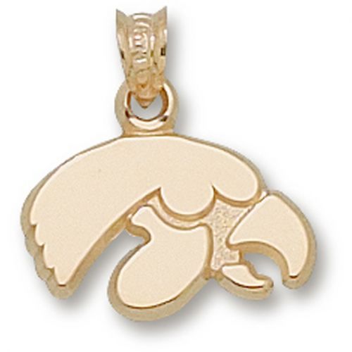 University of Iowa Pendant - 10k Gold Tiger Hawk 3/8