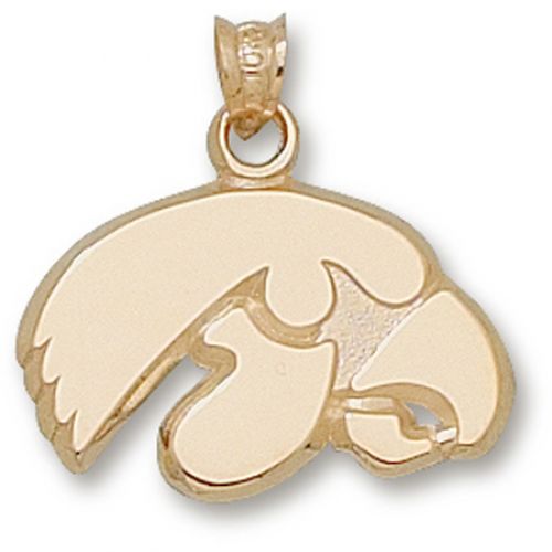 University of Iowa Pendant - 10k Gold Tiger Hawk 1/2