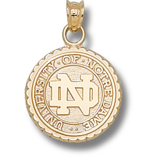 University of Notre Dame Pendant - 10k Gold Tm Seal 5/8