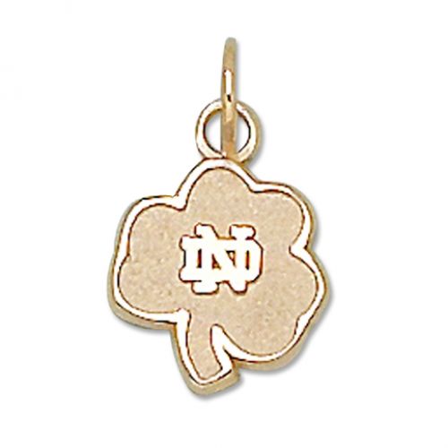 University of Notre Dame Pendant - 10k Gold Shamrock 7/16