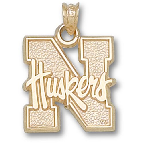 University of Nebraska Pendant - 10k Gold ""N"" with Huskers 5/8