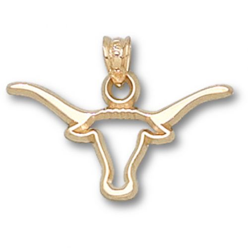 University of Texas Pendant - 10k Gold Pierced Longhorn 3/8