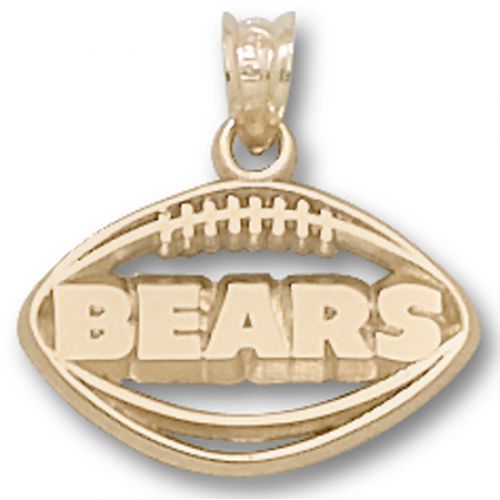 Chicago Bears Pendant - 10k Gold Pierced Football