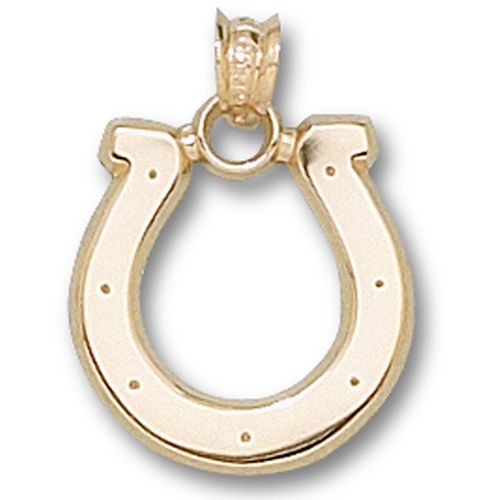 10k Yellow Gold Indianapolis Colts Pendant - Horseshoe