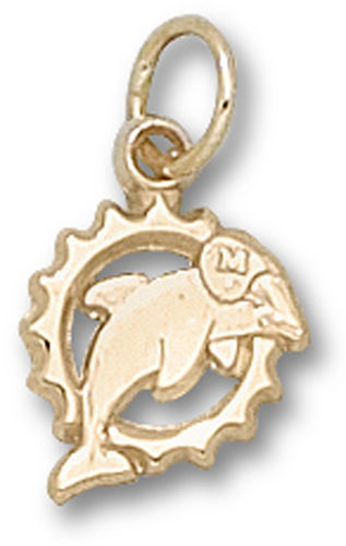 Miami Dolphins Pendant - 10k Gold Modeled Football
