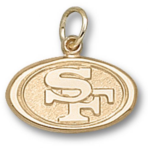 San Francisco 49ers Pendant - 10k Gold Oval Logo 3/8