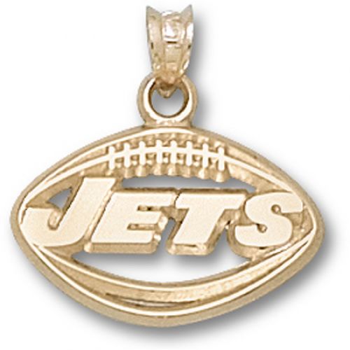 New York Jets Pendant - 10k Gold Football Logo