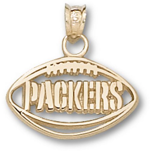 Green Bay Packers Pendant - 10k Gold Pierced Football