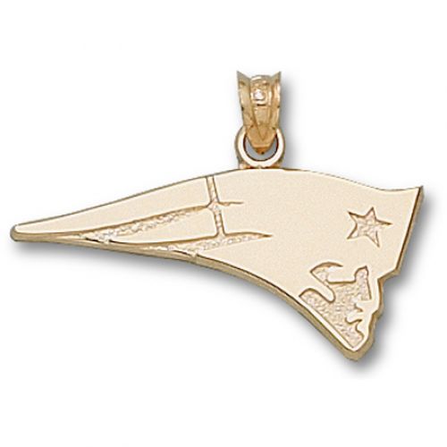 10k Gold New England Patriots Pendant - Full Logo