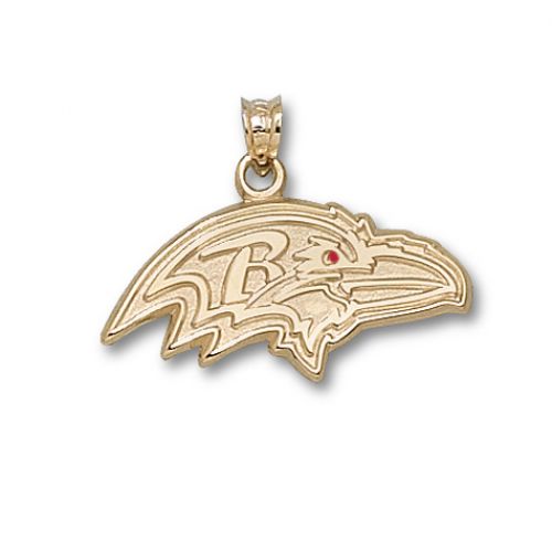 Baltimore Ravens Pendant - 10k Gold Profile Emblem