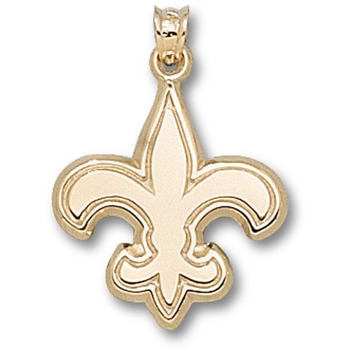 10k Yellow Gold New Orleans Saints Pendant - Team Logo