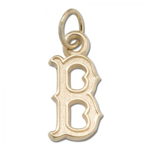14k Yellow Gold Boston Red Sox Dangle Pendant - ""B"" 1/2