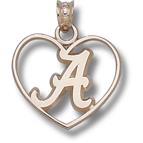 University of Alabama  Dangle / Heart Pendant - Bb Script ""a"" Heart 5/8