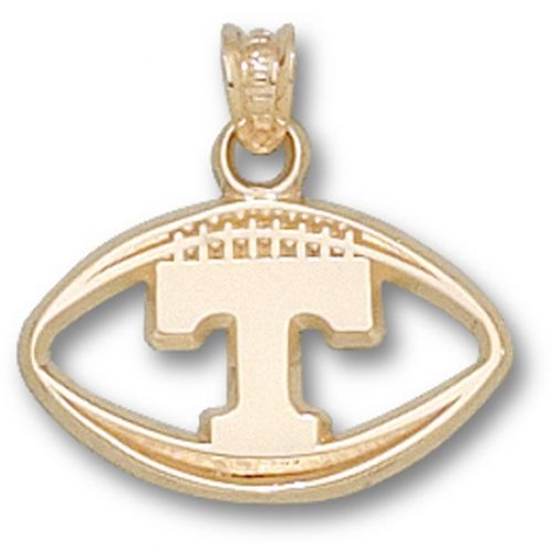 University of Tennessee  Dangle / Football Pendant - ""T"" Pierced Football 1/2