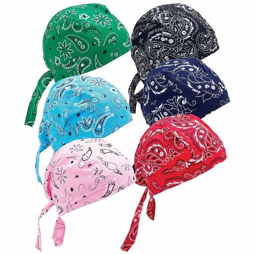 Diamond Plate&trade; 6pc Assorted Paisley Cotton Skull Cap Set