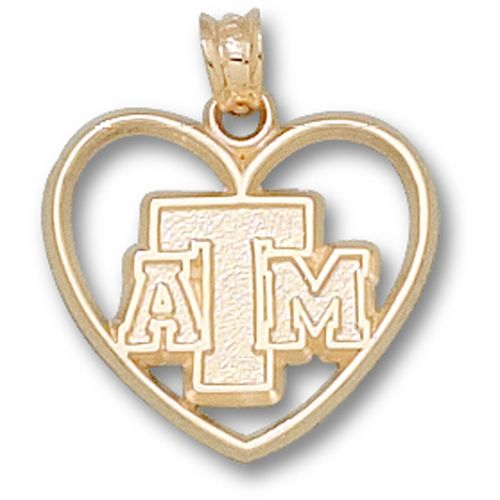 Texas a&M University  Dangle Pendant - ""Atm"" in Heart 5/8