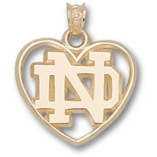 Univiversity of Notre Dame Dangle Pendant - ""Nd"" Heart 5/8