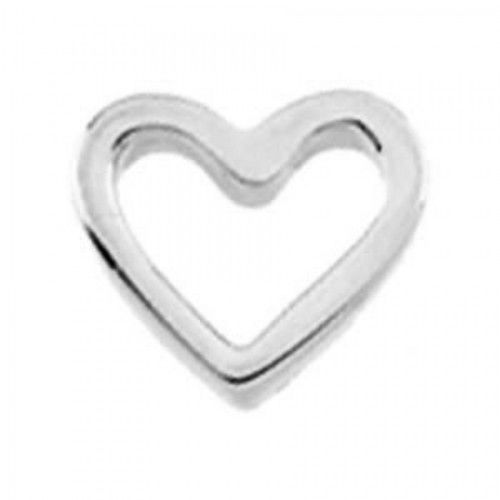 14k White Gold Heart Outline Chain Pendant Slide