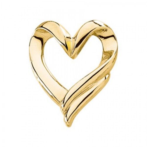 14k Yellow Gold Entwined Heart Chain Pendant Slide