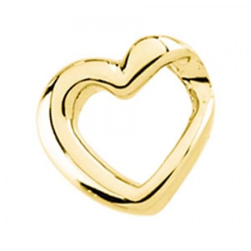 14k Yellow Gold Whimsical Heart Chain Pendant Slide