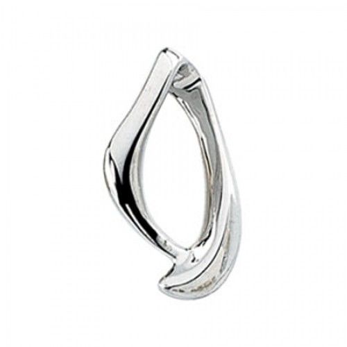 14k White Gold Twirling Chain Pendant Slide