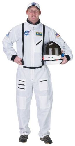 Astronaut Suit Men's Costume, White- Large
