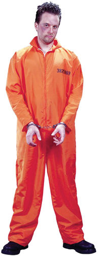 Got Busted Orange Jumpsuit Men's Costume- One Size