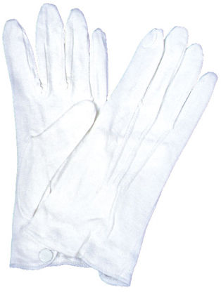 Cotton Gloves w/Snap- White, 1 Size