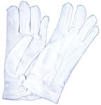 Gloves Men Nylon w/Snap White